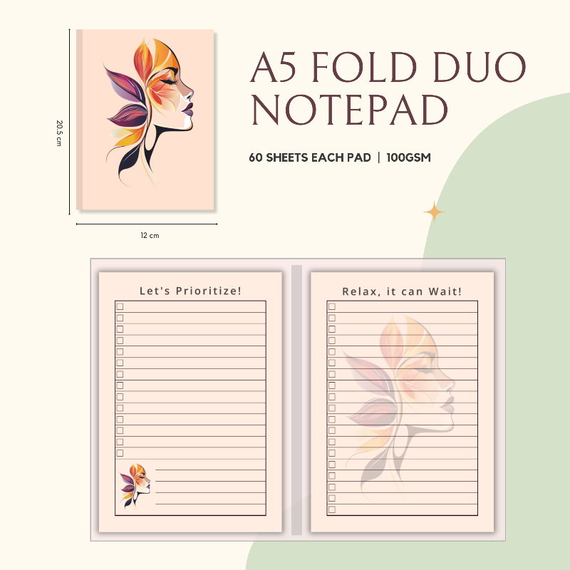 Notepad - Fold Duo Planner - Abstract Silhouette Series 01