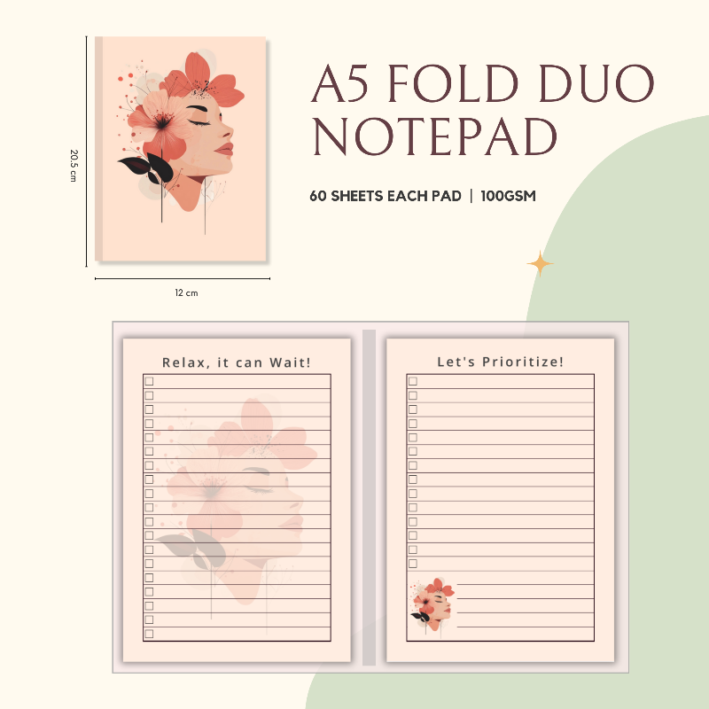 Notepad - Fold Duo Planner - Abstract Silhouette Series 01