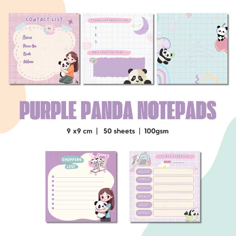Purple Panda Series 1 | A6 Notepad
