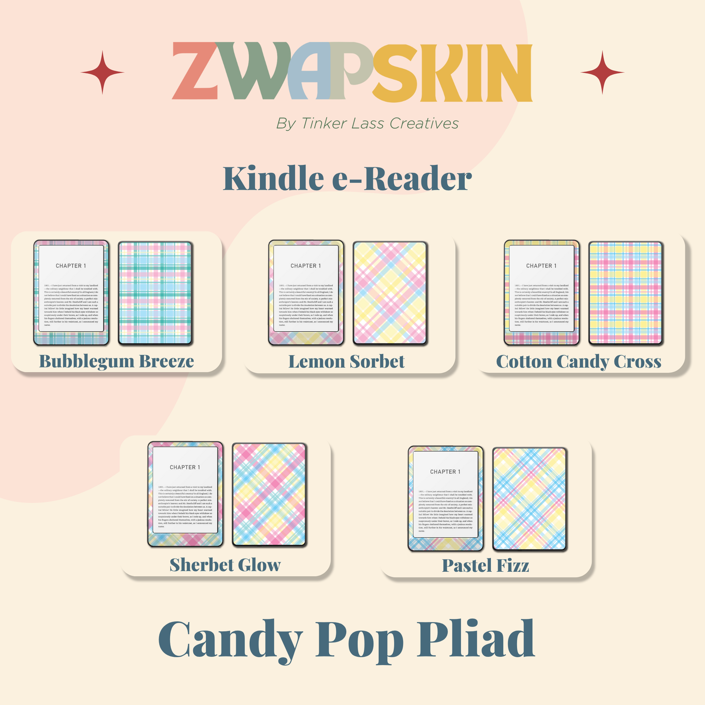 Kindle Skin – Candy Pop Plaid