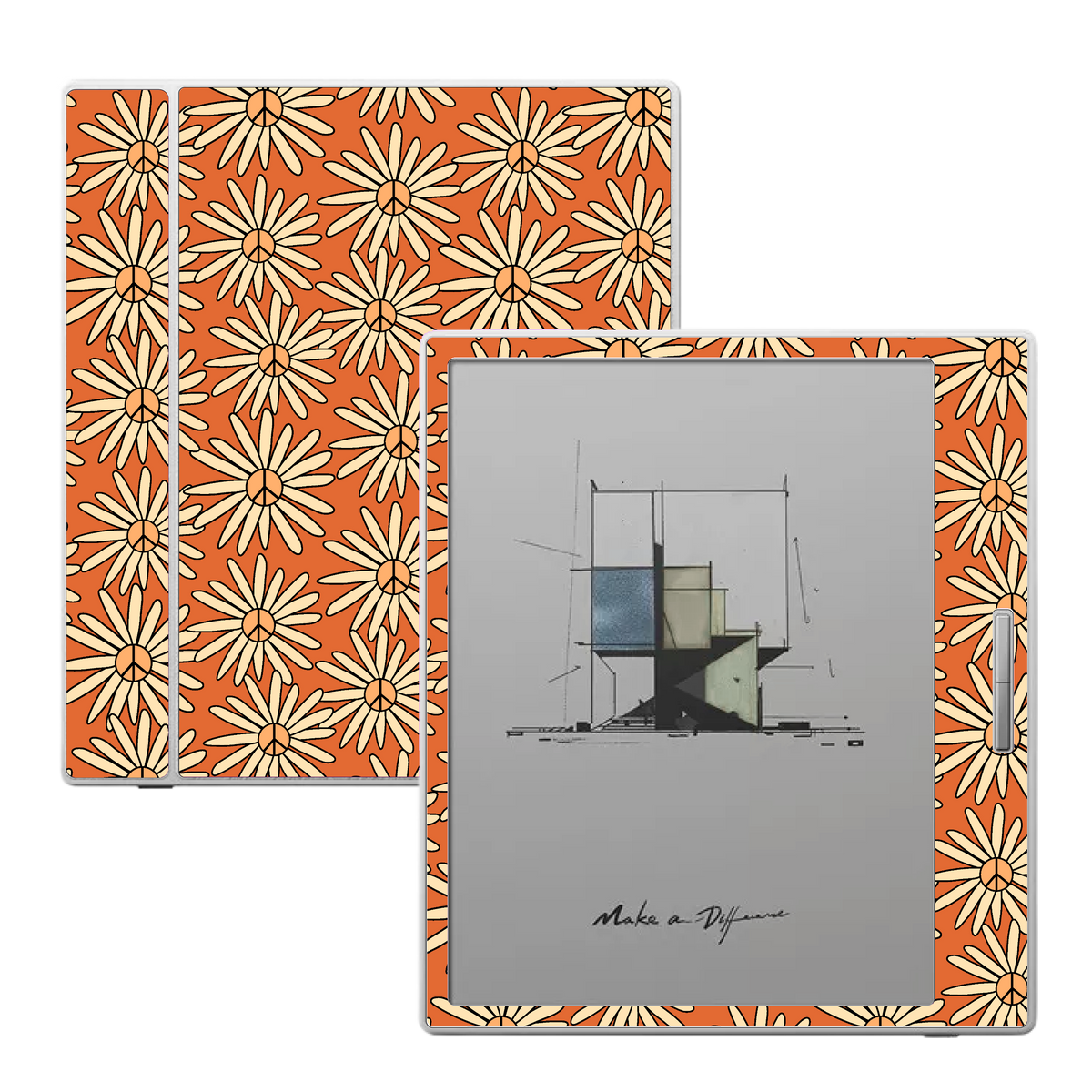Peace Bloom retro floral skin for Boox Go Color 7 and Boox Palma e-readers