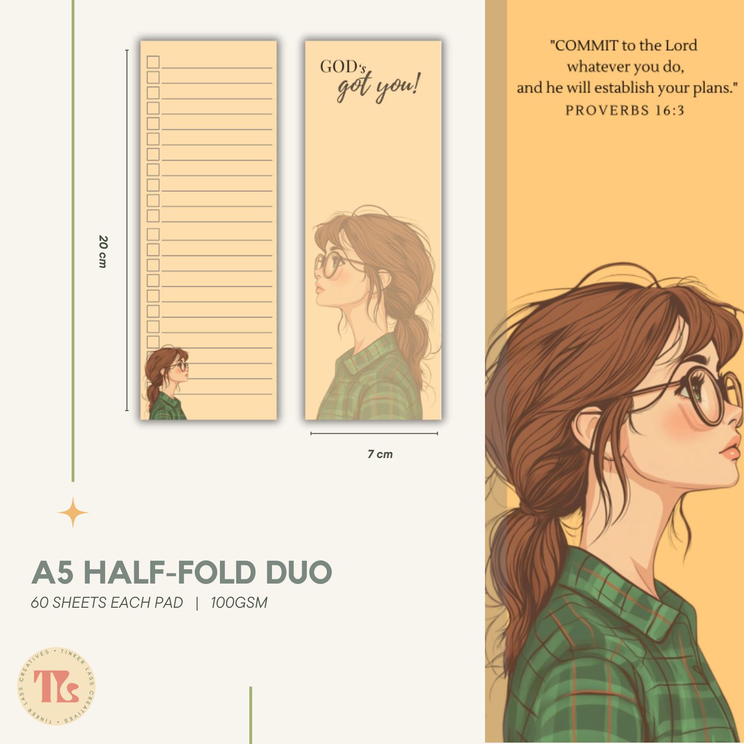 Notepad - Half Fold Duo Planner - Proverbs Collection