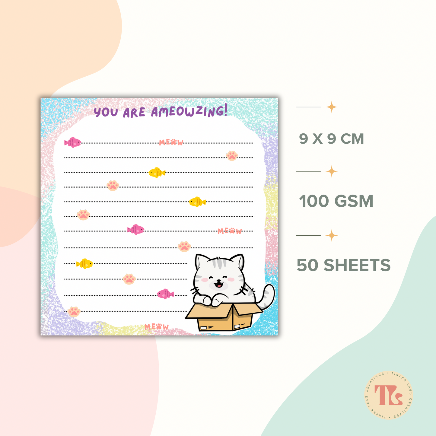 Notepad - Square - Kawaii Cat Series 01