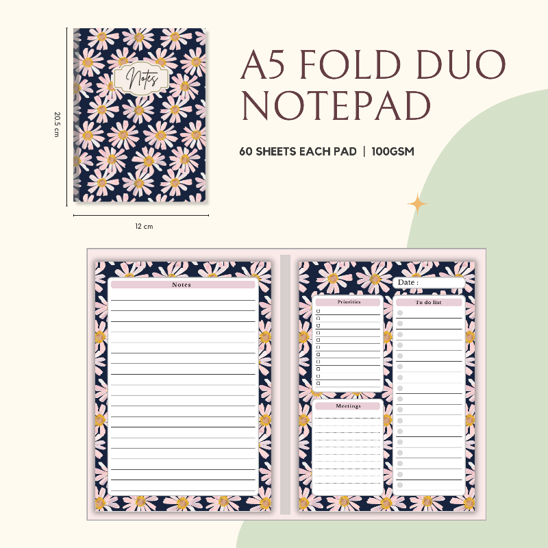 Notepad - Fold Duo Planner -Floral Series 01