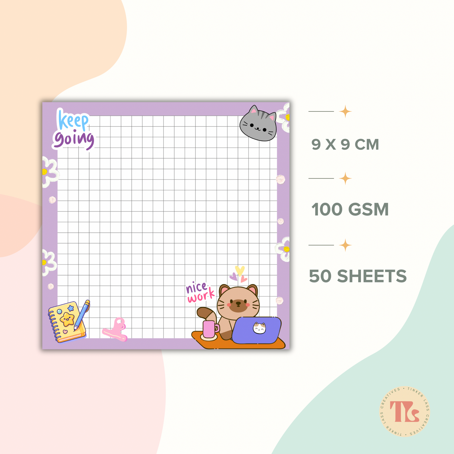 Notepad - Square - Kawaii Cat Series 01