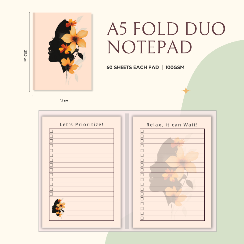 Notepad - Fold Duo Planner - Abstract Silhouette Series 01