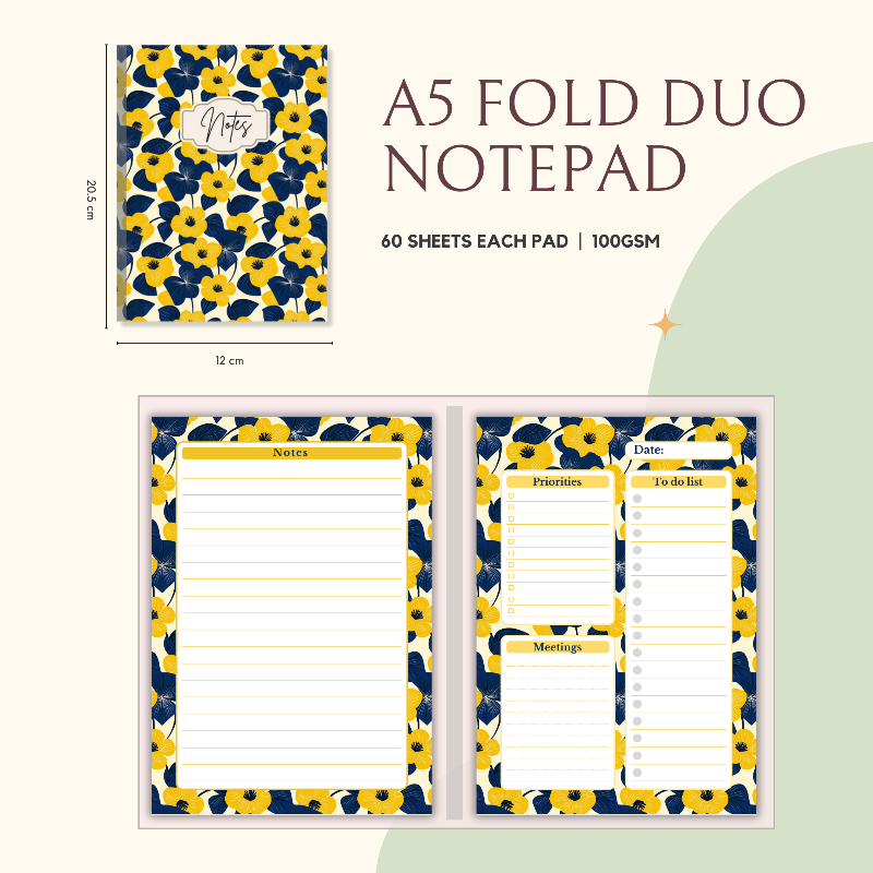 Notepad - Fold Duo Planner -Floral Series 01