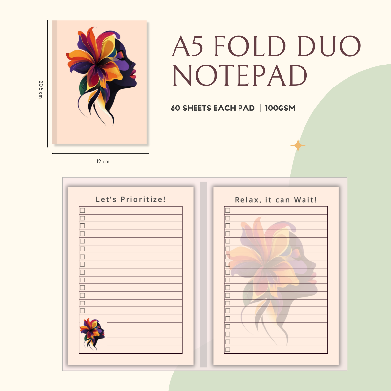 Notepad - Fold Duo Planner - Abstract Silhouette Series 01