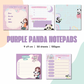 Purple Panda Series 1 | A6 Notepad