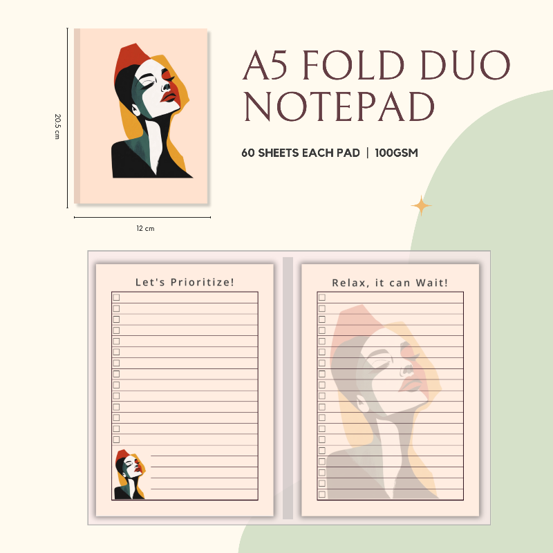 Notepad - Fold Duo Planner - Abstract Silhouette Series 01