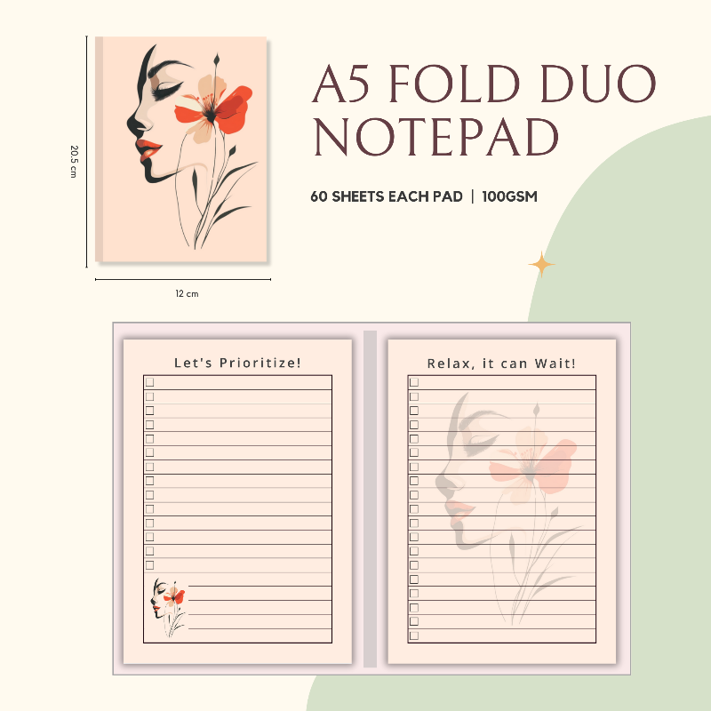 Notepad - Fold Duo Planner - Abstract Silhouette Series 01