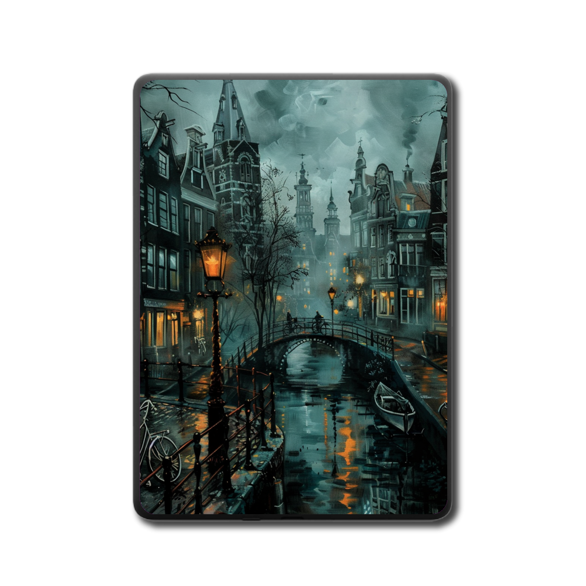 Amsterdam Nocturne e-reader skin back mockup