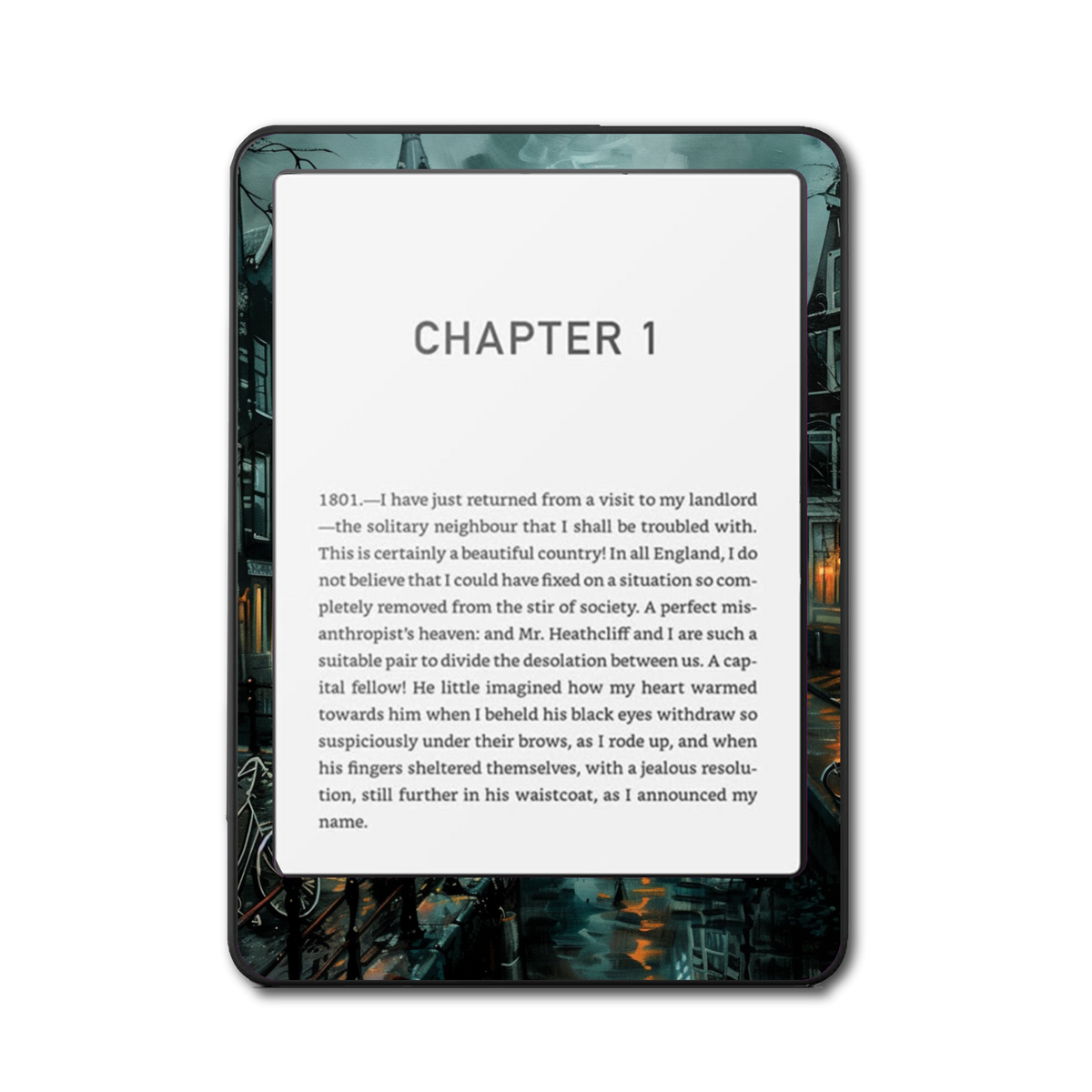 Amsterdam Nocturne e-reader skin front mockup