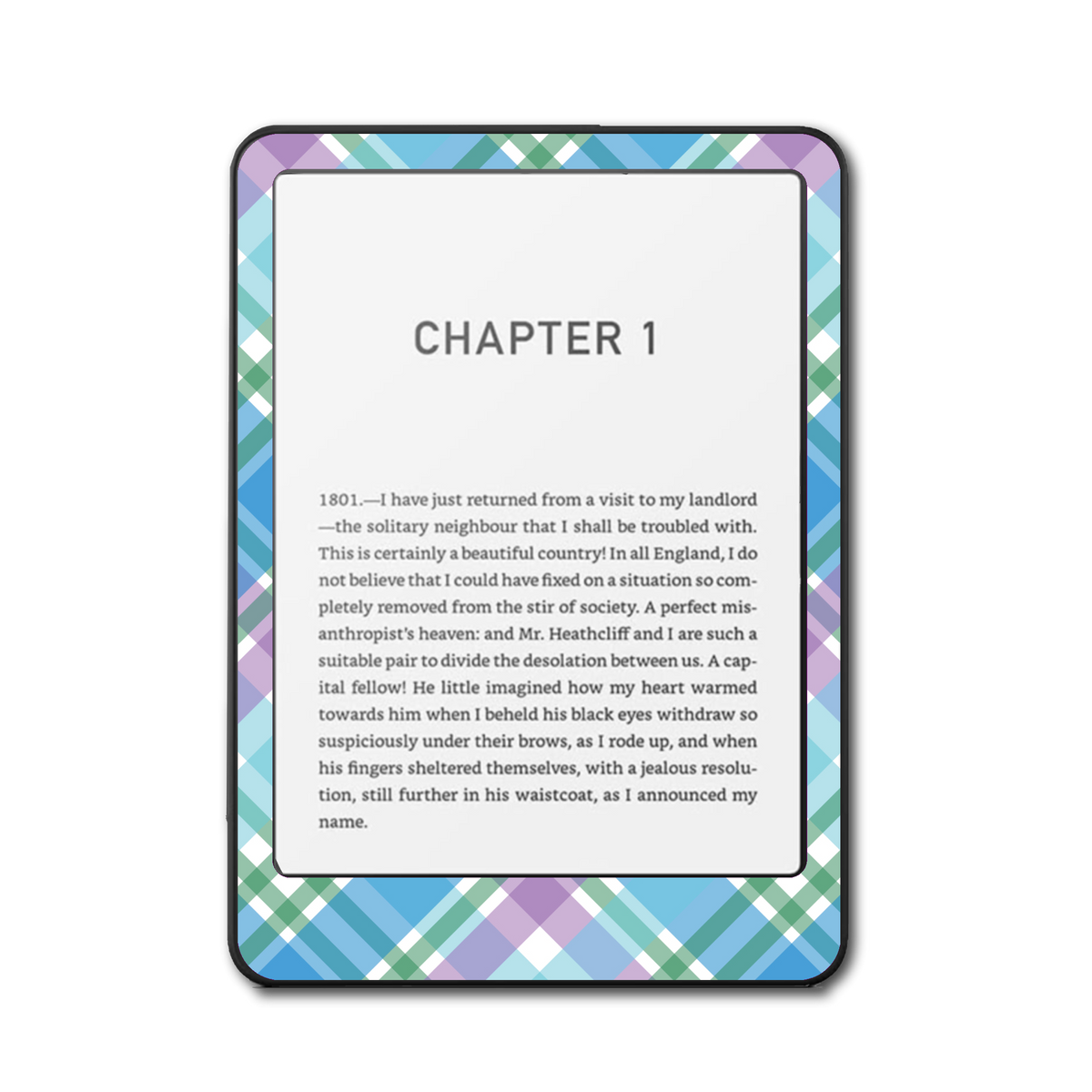 Bluebell Mist e-reader skin front mockup