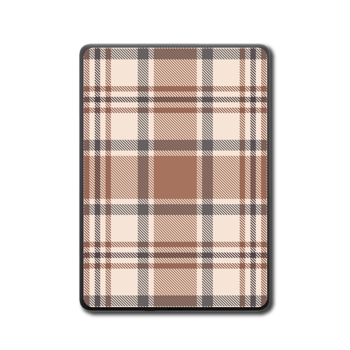 Cocoa Check e-reader skin back mockup