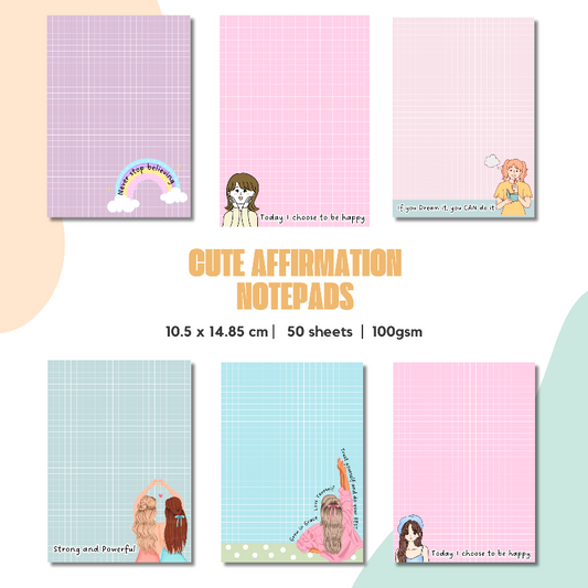 Notepad - A6 - Cute Affirmation Series 01