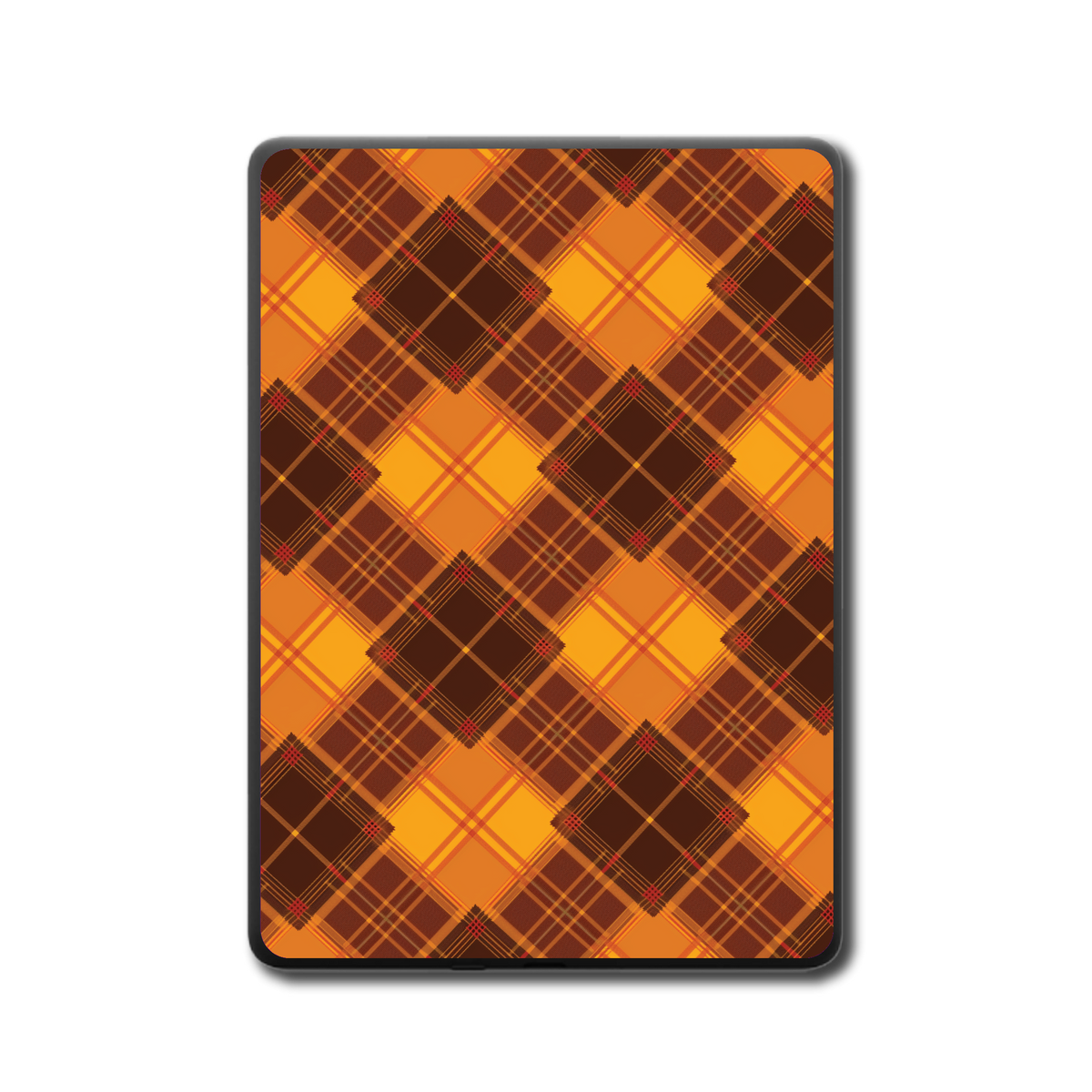 Harvest Plaid e-reader skin back view