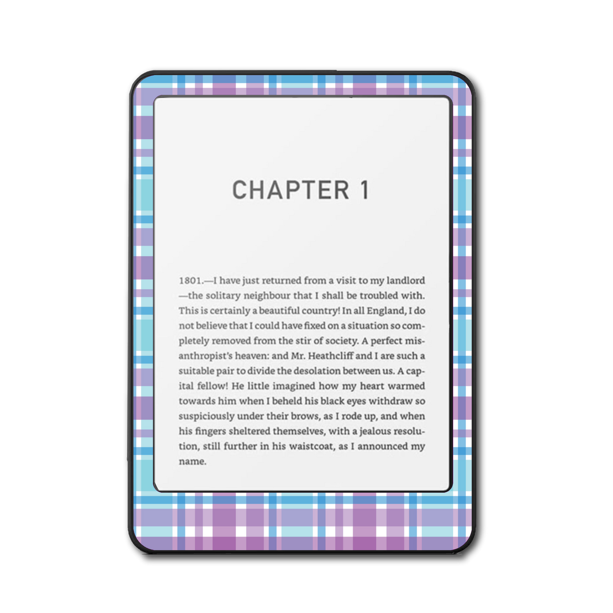 Lavender Sky e-reader skin front mockup