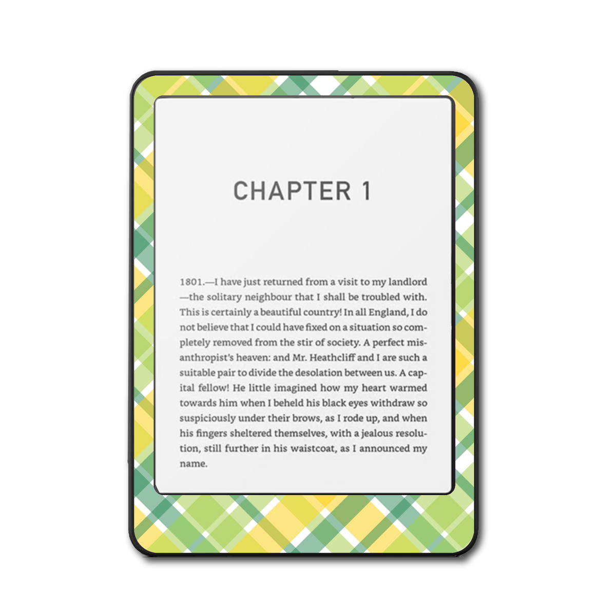 Lemon Meadow e-reader skin front mockup