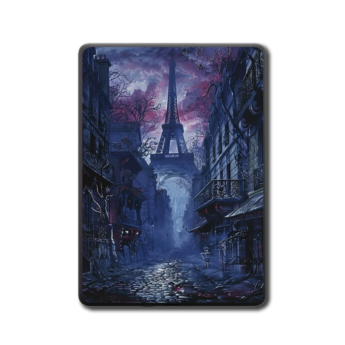 Parisian Shadows e-reader skin back mockup