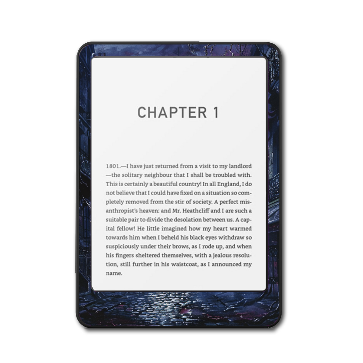 Parisian Shadows e-reader skin front mockup