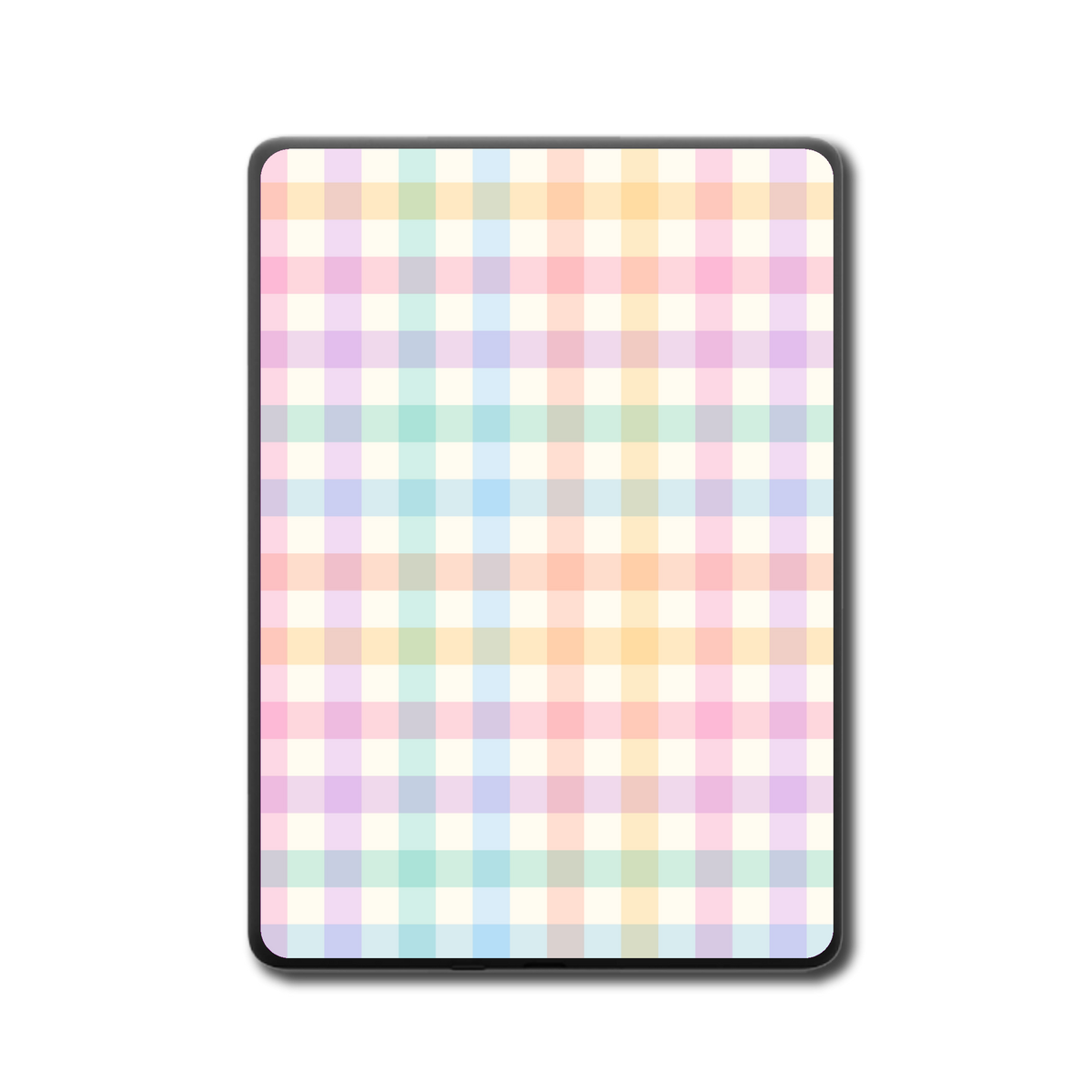 Pastel Plaid Dream e-reader skin back mockup