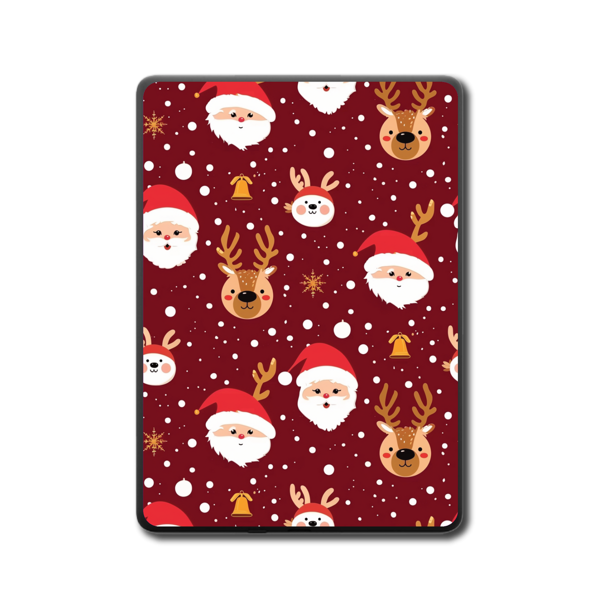 Santa Friends e-reader skin back mockup