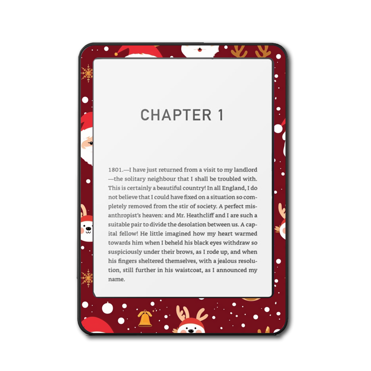 Santa Friends e-reader skin front mockup