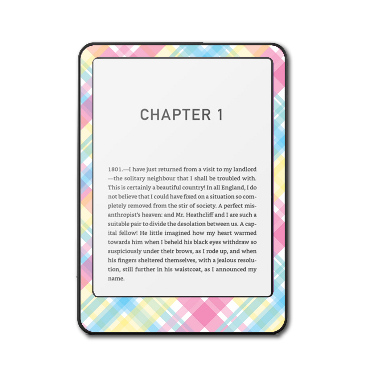 Sherbet Glow e-reader skin front mockup