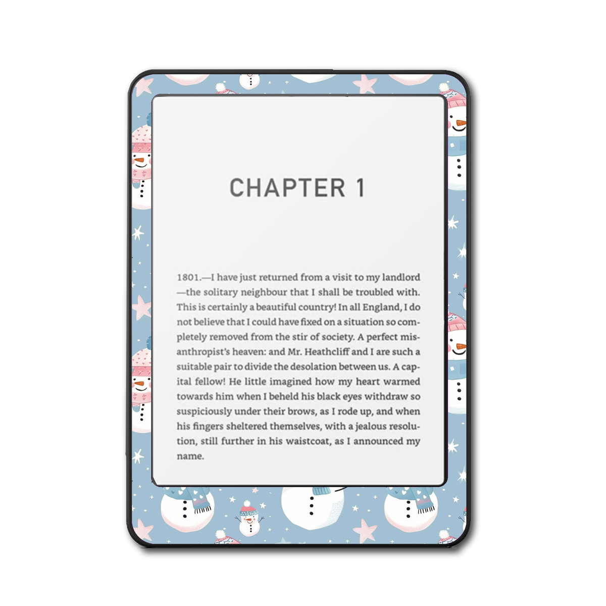 Snow Cuties e-reader skin front mockup