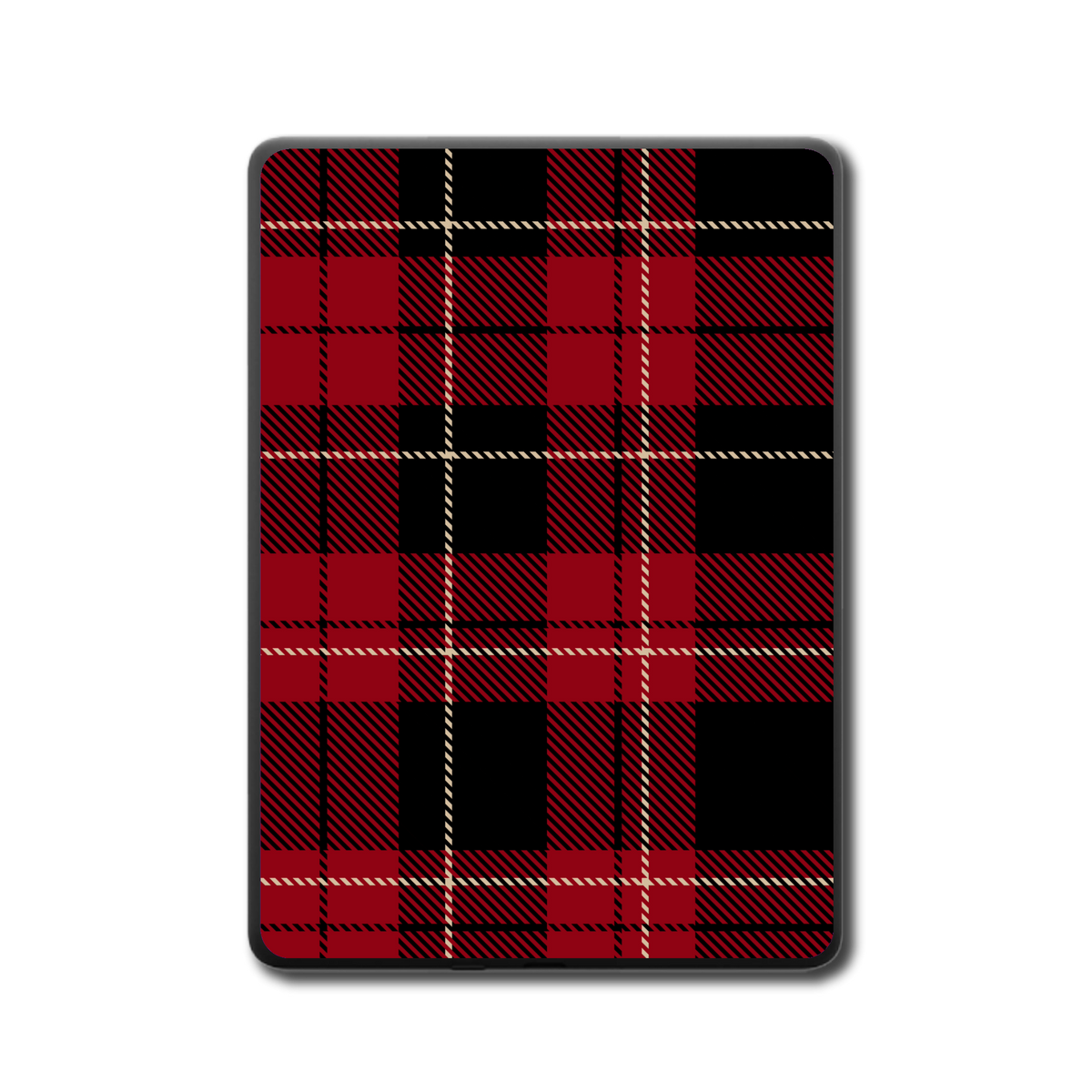 Tartan Noir e-reader skin back mockup
