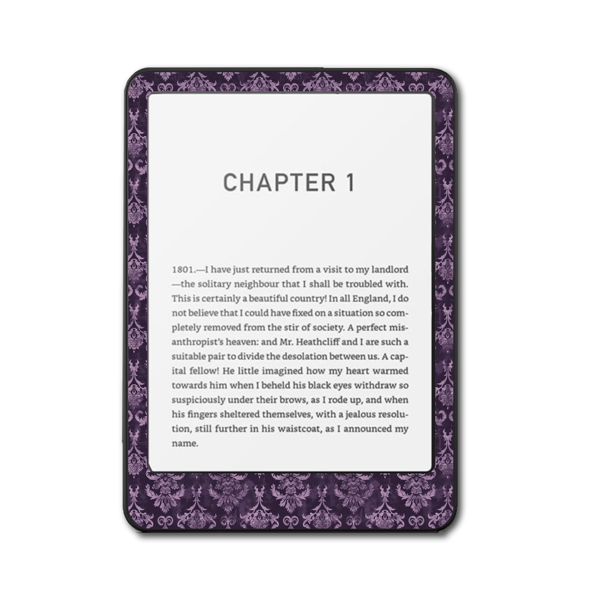 Amethyst Lace Kindle, Kobo and ColorSoft e-reader skin - front view