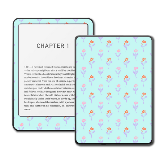 Kindle, Kobo & ColorSoft Skin - Aqua Sprigs