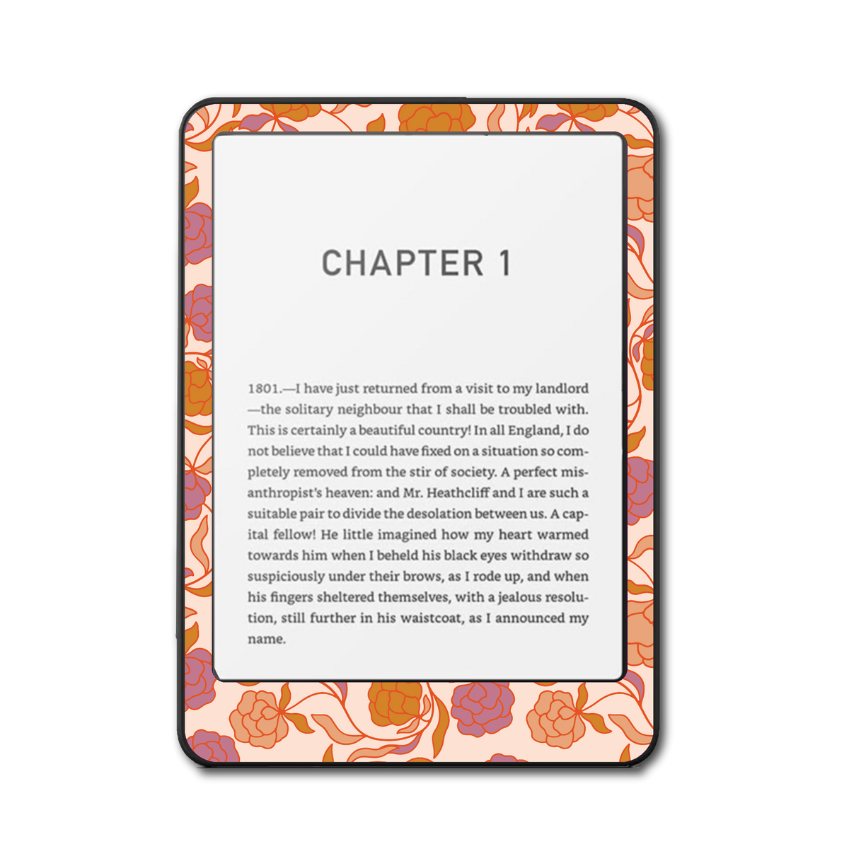 Bloom Waltz Kindle and Kobo e-reader skin front mockup