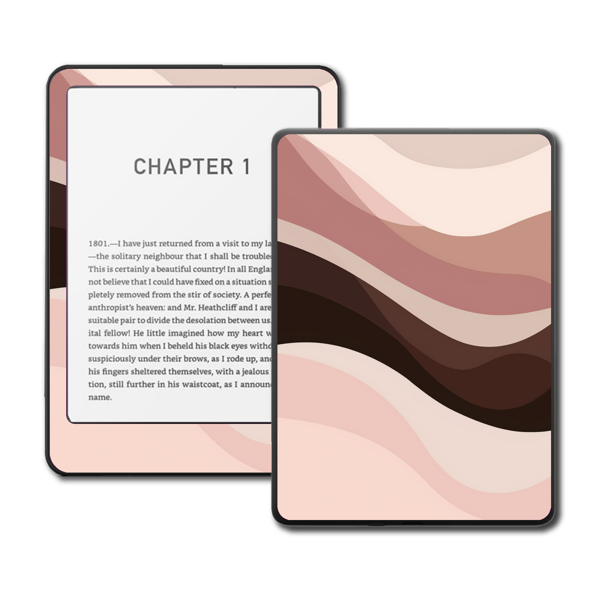 Blush Flow Kindle and Kobo e-reader skin mockup