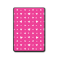 Back view of Blush Hearts pink vinyl skin on a Kindle e-reader