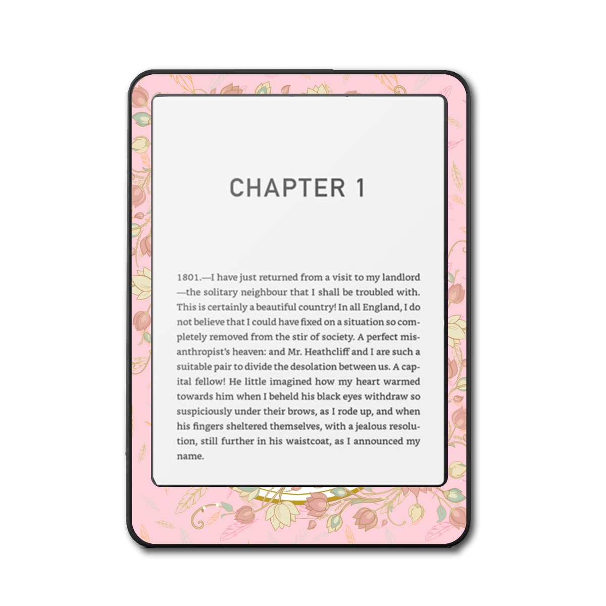 Blush Worth Staying e-reader skin front mockup
