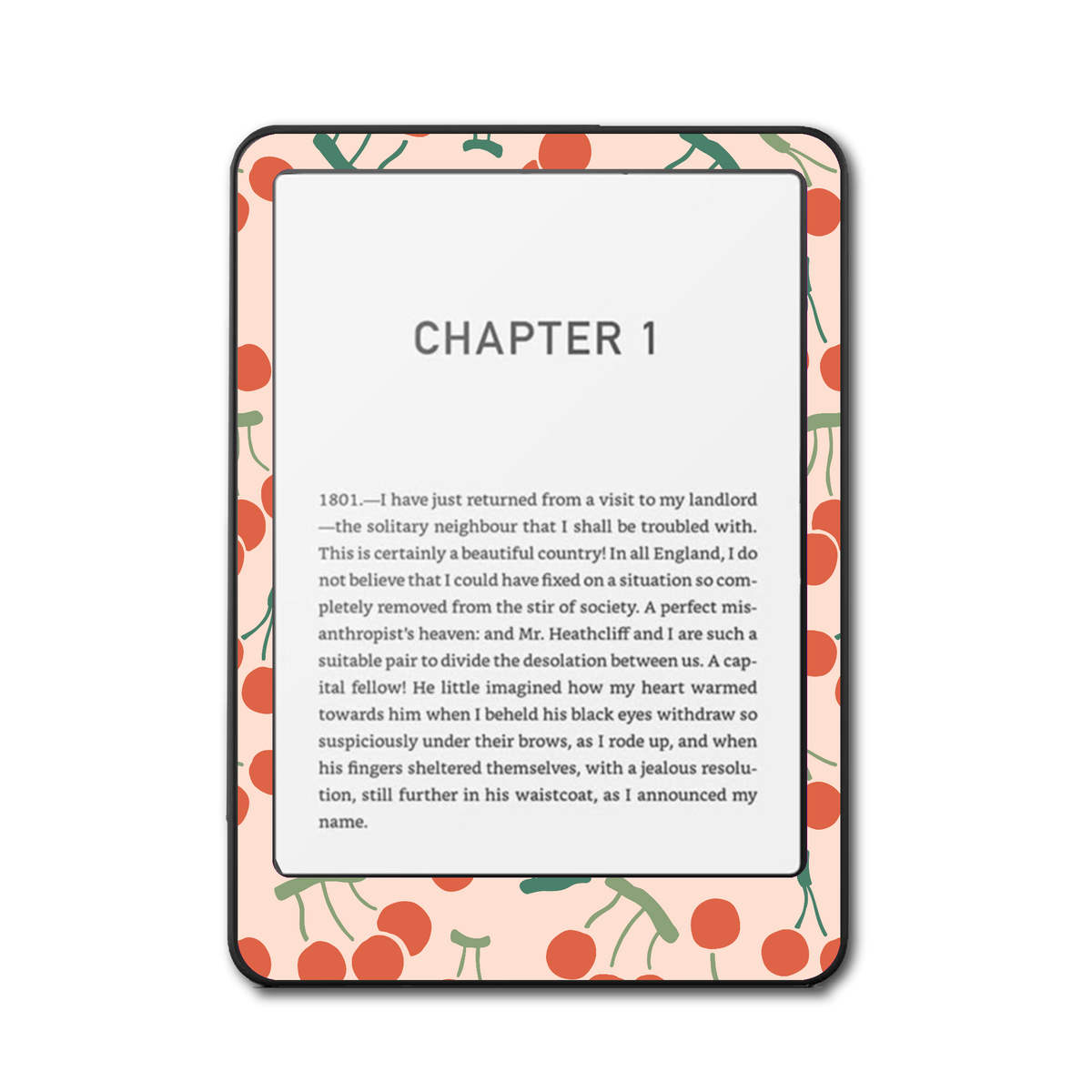 Cherry Sway Kindle and Kobo e-reader skin front mockup