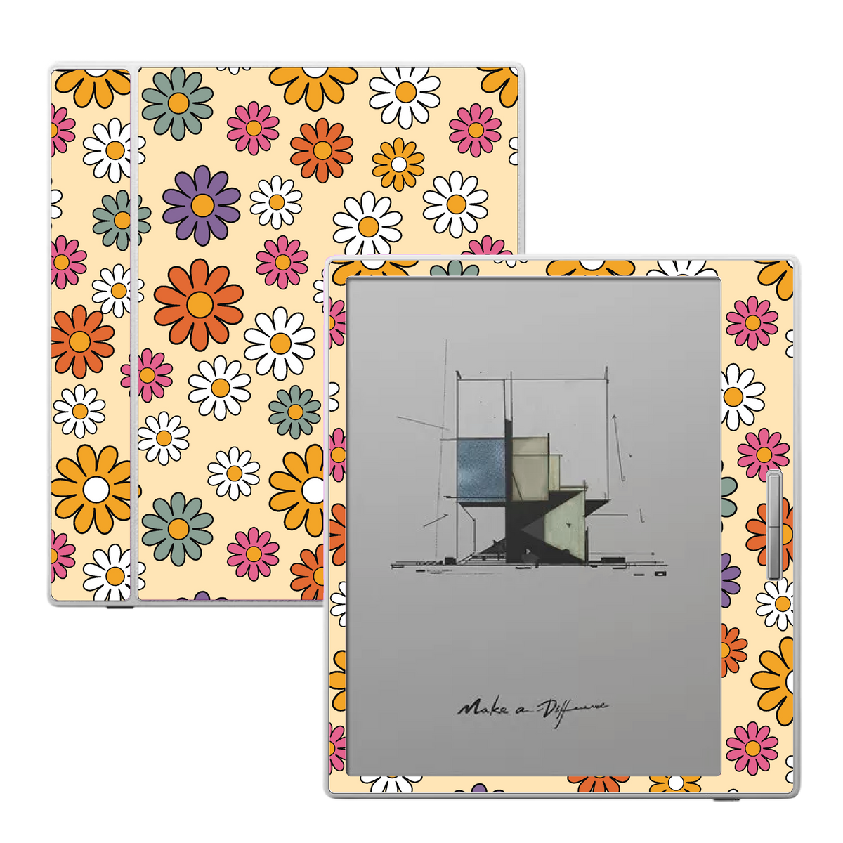 Colorburst floral skin for Boox Go Color 7 and Boox Palma e-readers