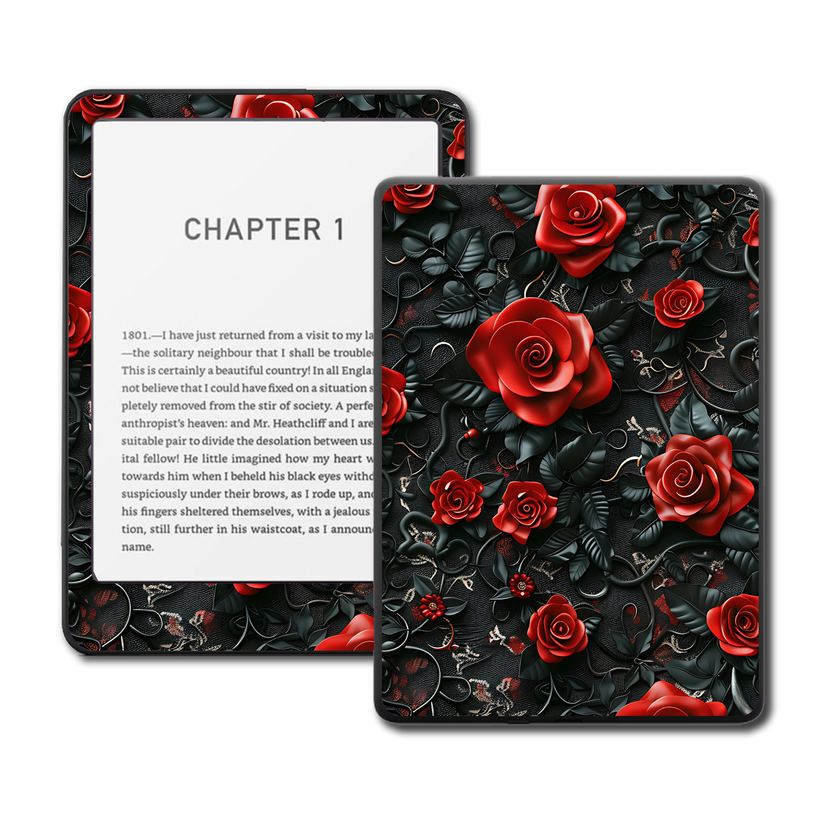 Crimson Lace Kindle and Kobo e-reader skin mockup