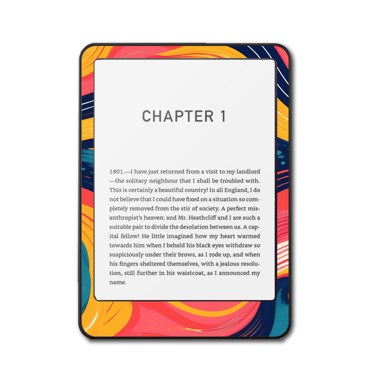 Sunset Static Kindle Kobo skin front