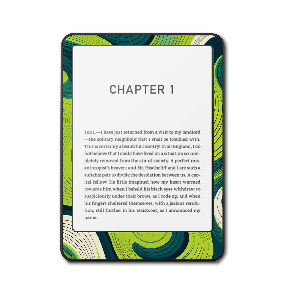 Cyber Lime Flow Kindle Kobo skin front