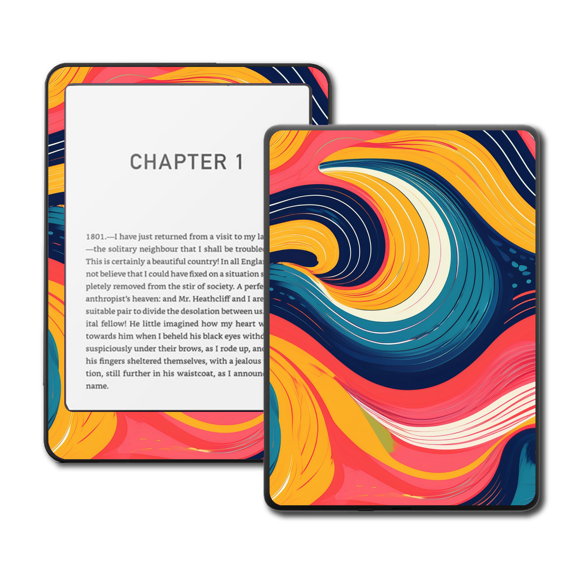 Sunset Static Kindle Kobo skin main mockup