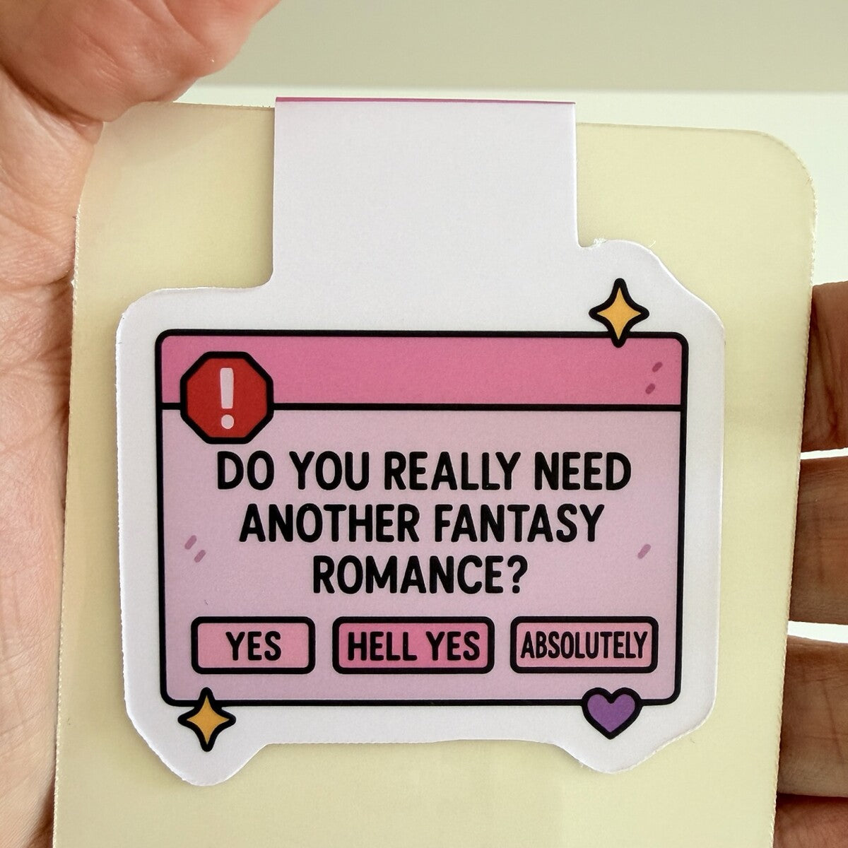 Fantasy Fix magnetic bookmark displayed on TinkerLass packaging