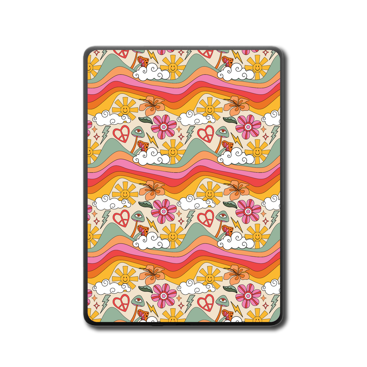 Groovy Waves Kindle, Kobo and ColorSoft e-reader skin - back view