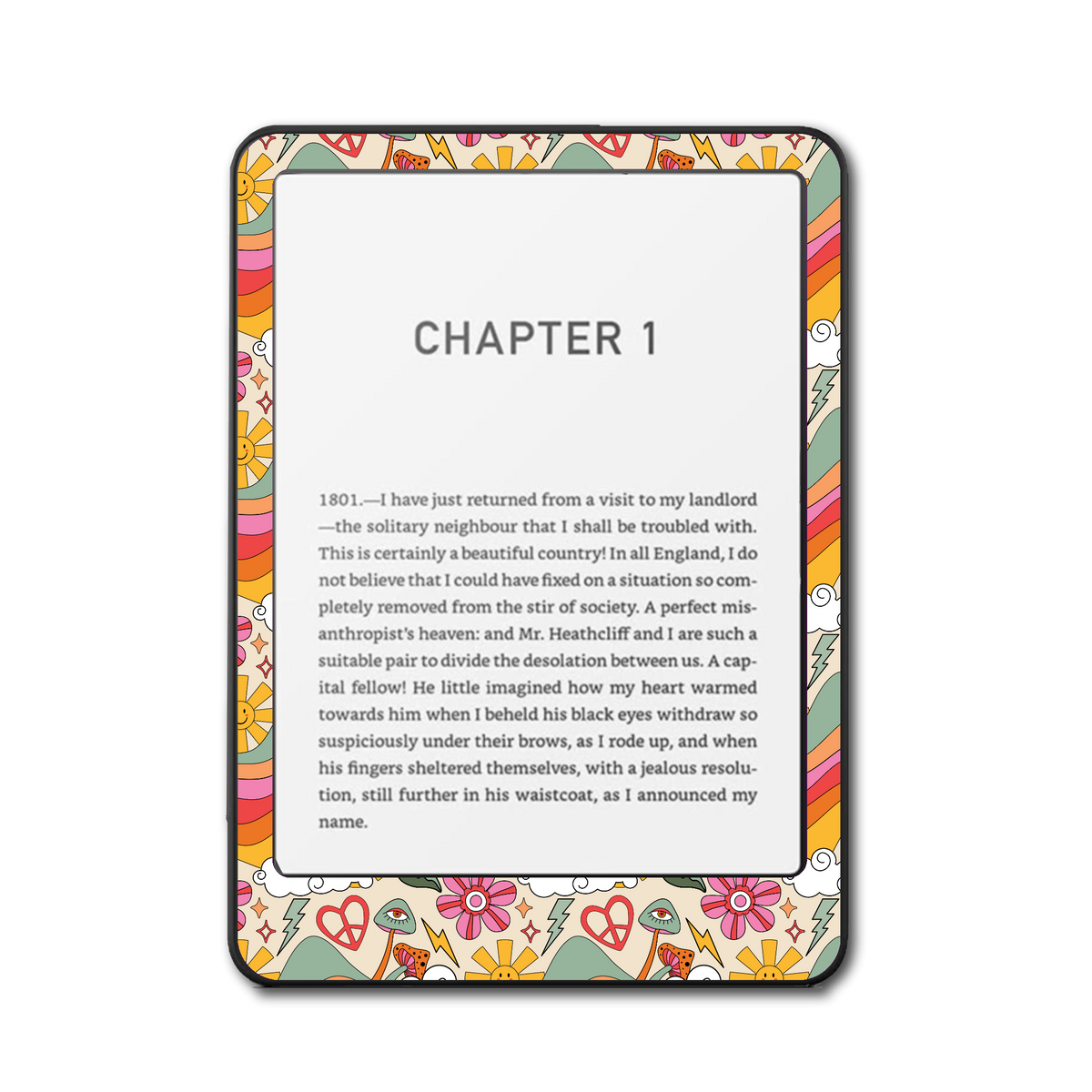 Groovy Waves Kindle, Kobo and ColorSoft e-reader skin - front view