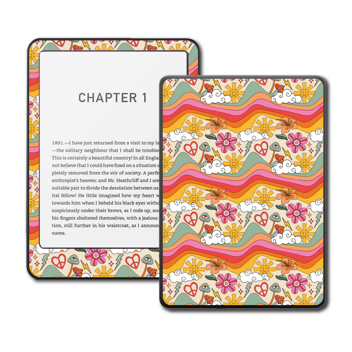 Groovy Waves Kindle, Kobo and ColorSoft e-reader skin - main view