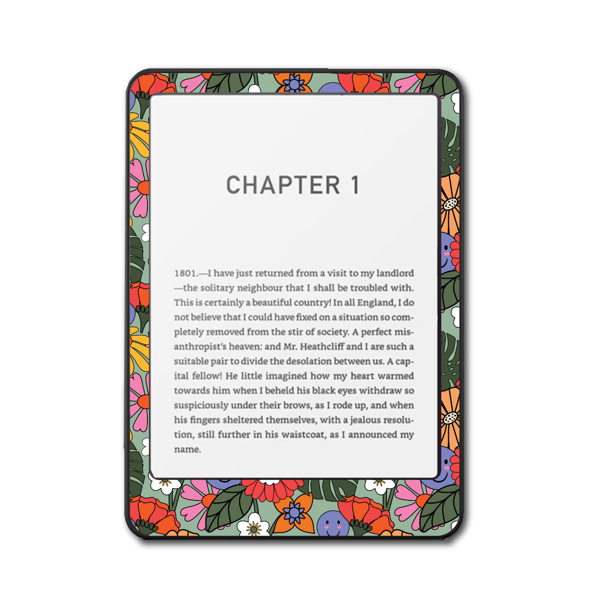 Happy Garden Kindle, Kobo and ColorSoft e-reader skin - front view