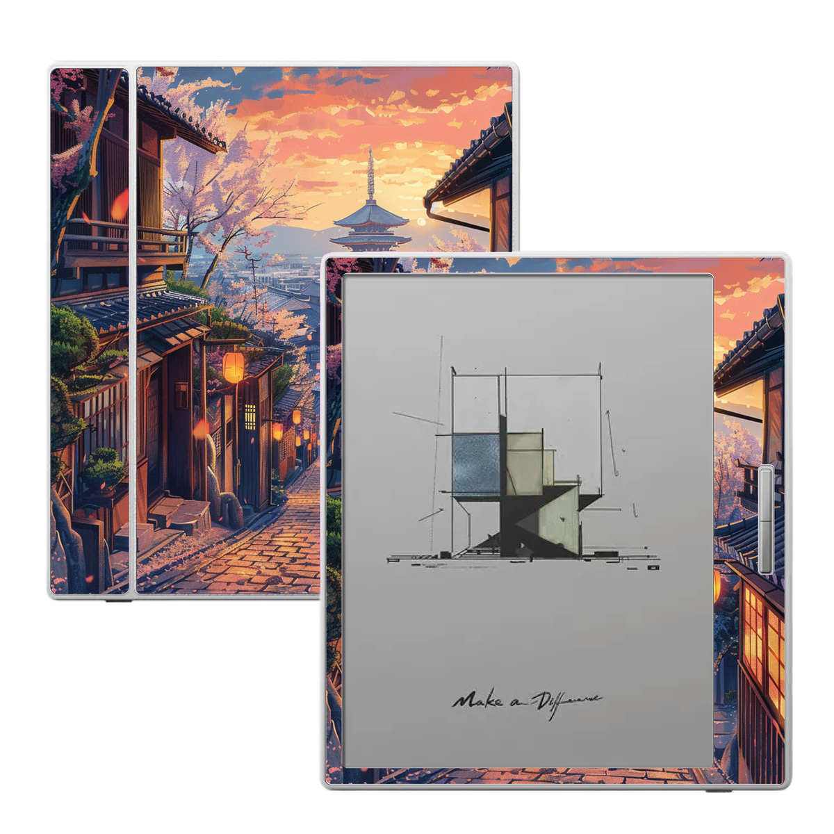 Kyoto Blossom Path skin for Boox Go Color 7 and Boox Palma e-readers