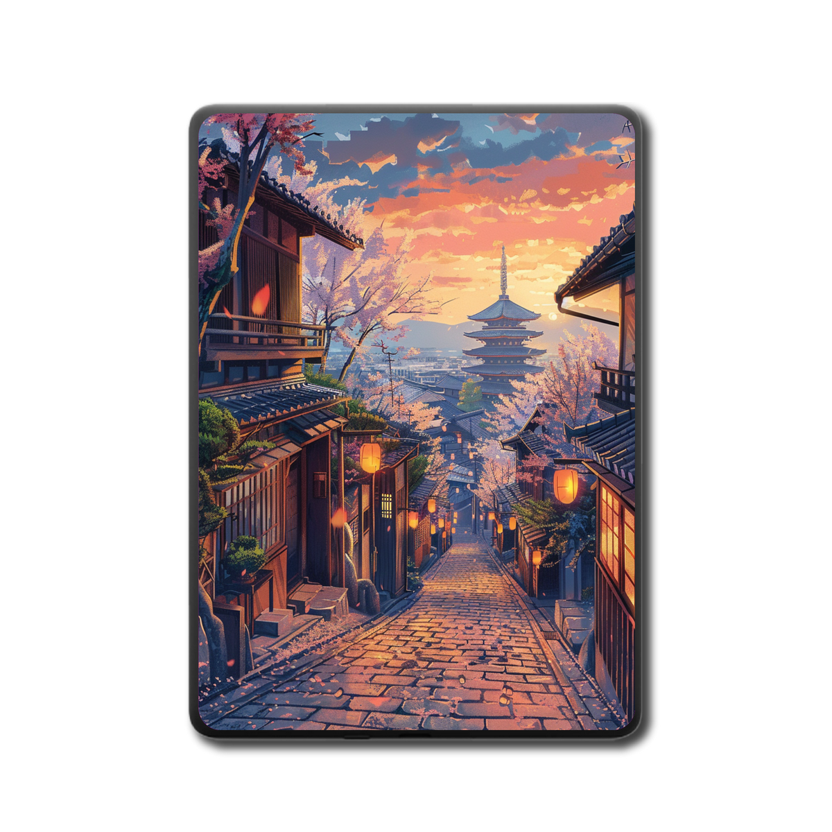 Kyoto Blossom Path e-reader skin back mockup